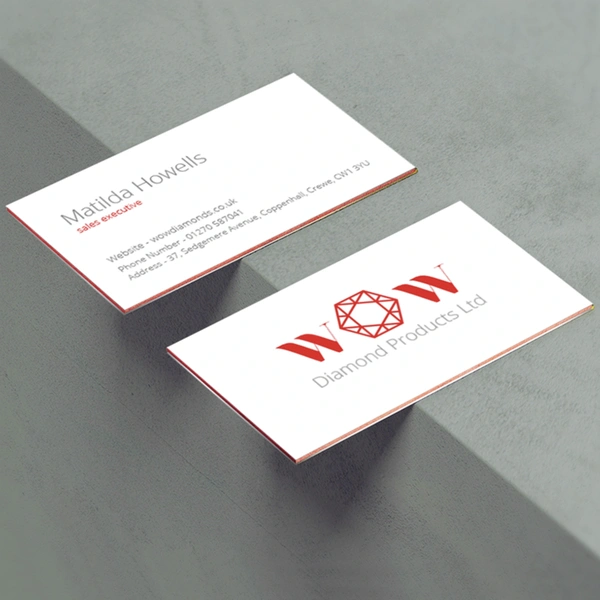 Triplex Business Cards White Red