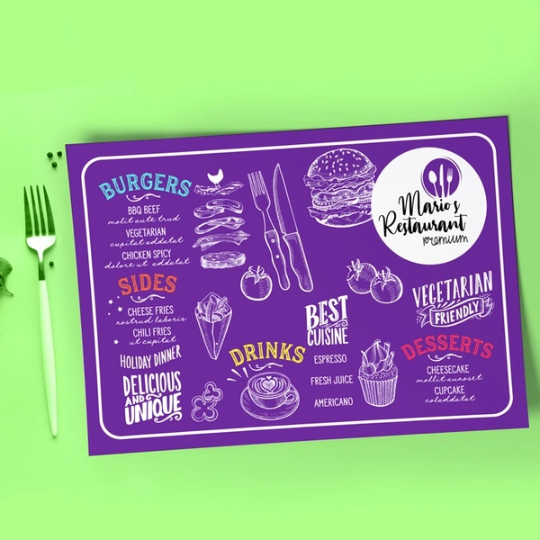 Paper Placemat Purple A3