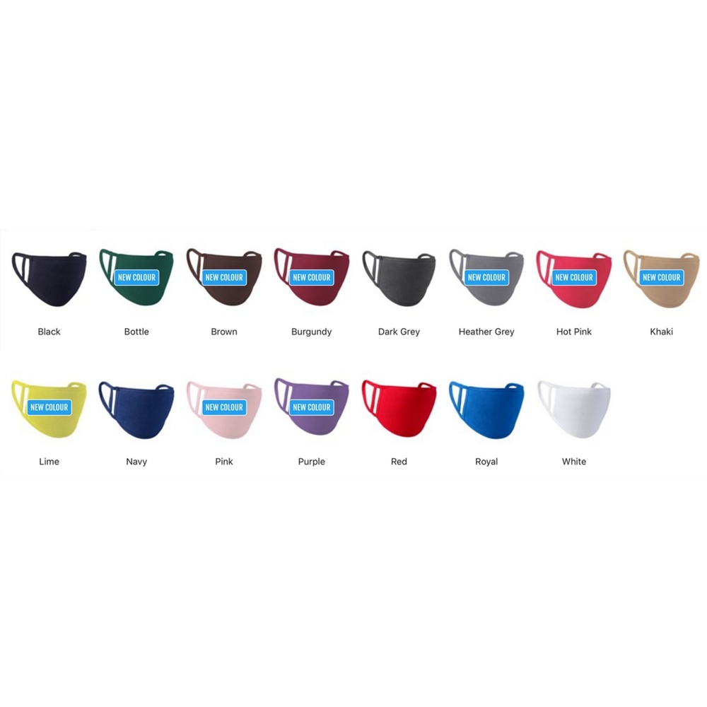 Branded Fabric Face Covering Colour Range